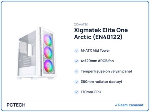 Xigmatek Elite One Arctic (EN40122) — Bakı