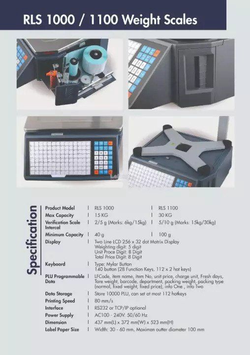 Barkod tərəzi "Rongta RLS-1100" — Biznes və avadanlıq, Bakı (4)