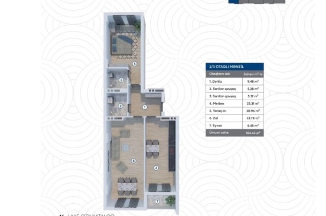 Satılır 2 otaqlı yeni tikili 105 m² — Mənzil, Bakı (2)