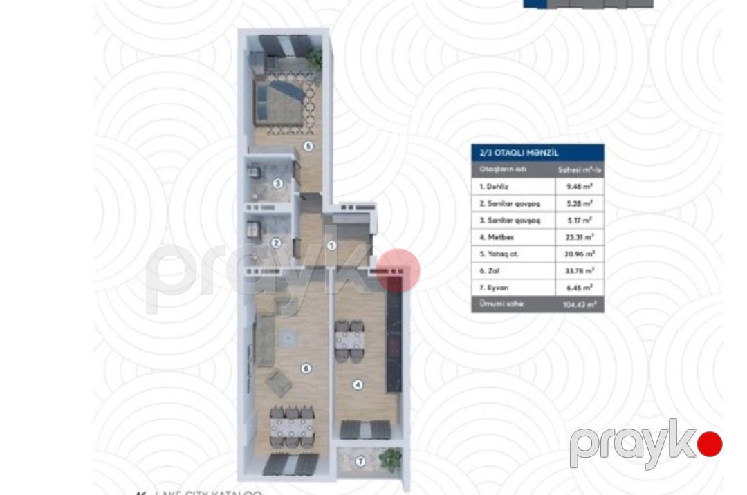 Satılır 2 otaqlı yeni tikili 105 m² — Mənzil, Bakı (2)