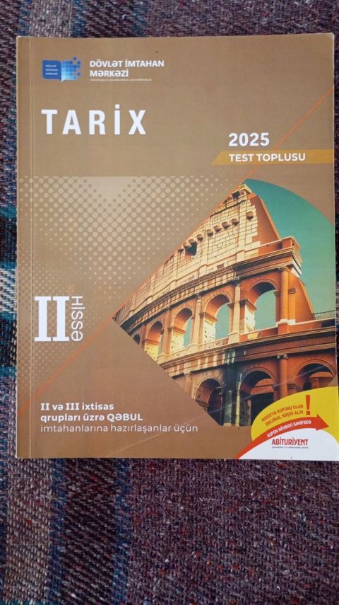 Məhsul: “Tarix – 2025 Test Toplusu”, II hissə Nəşriyyat/kurator — Bakı