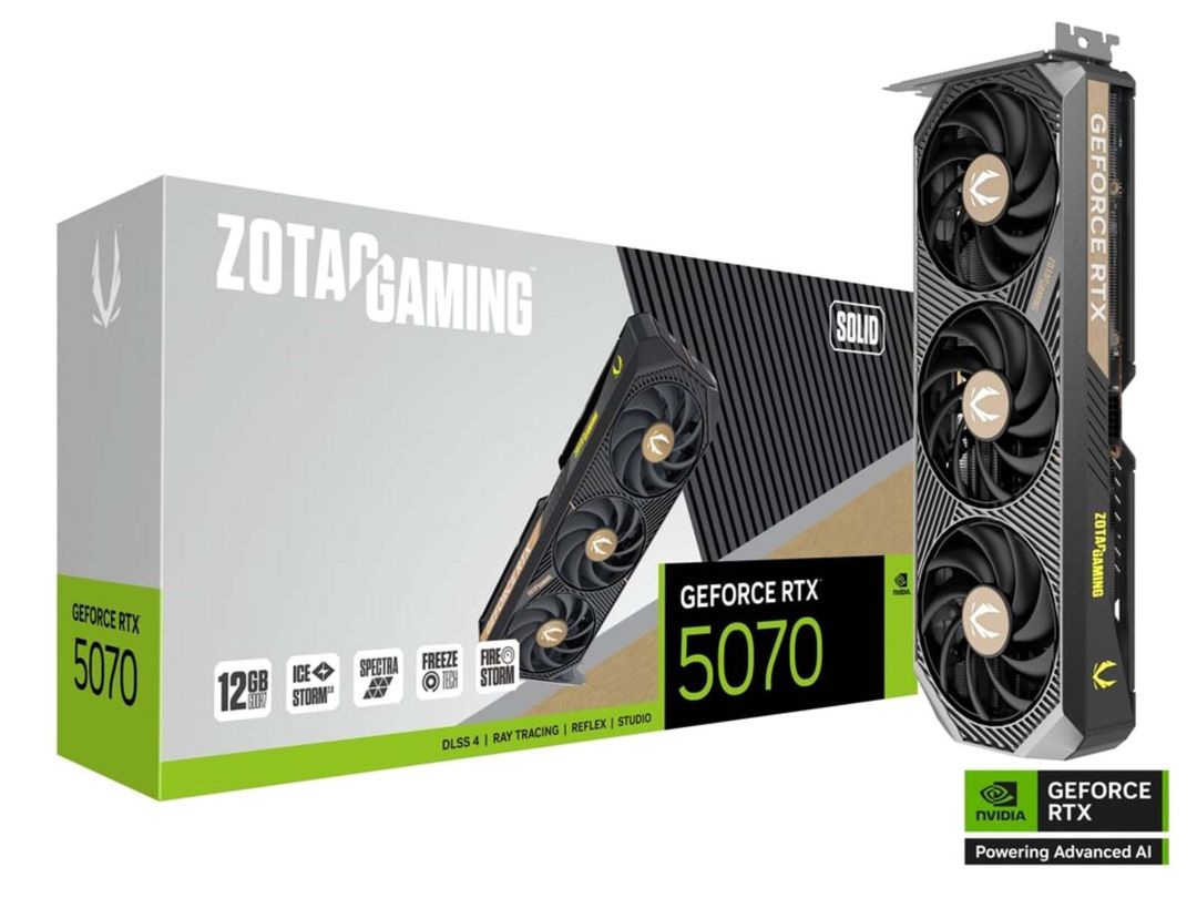 Video kart Zotac Gamıng GeForce RTX 5070 Solıd — Kompüterlər və noutbuklar, Bakı (3)