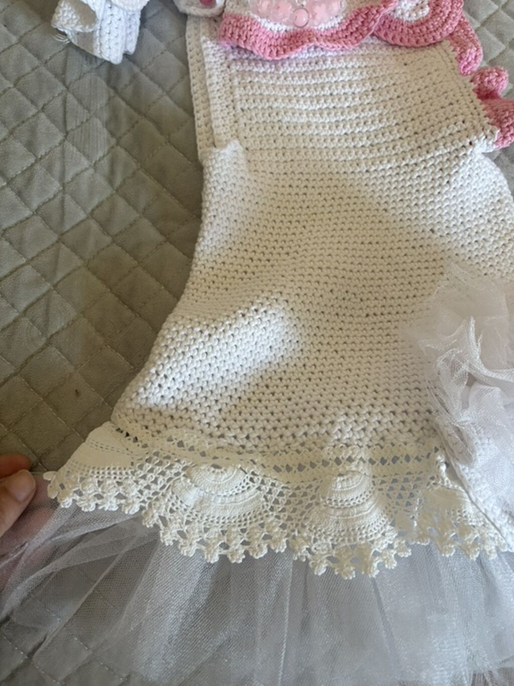 Əl işı uşaq paltarı – toxunma krujevalı,toxunma boyunbağı ilə - Rəng — Qızlar üçün köynək və sarafan, Gəncə (3)