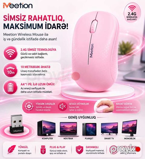 Simsiz ofis kompüter siçanı 2.4GHz Meetion R545