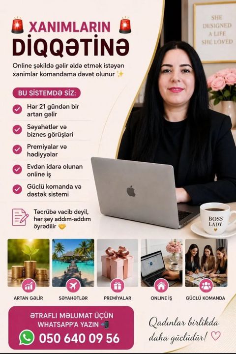Xanımlara iş online iş imkanı