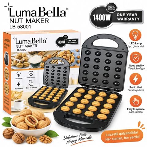 LumaBella Nut Maker LB-58001 – qoz formalı şirniyyat qəlibi - Güc — Digah