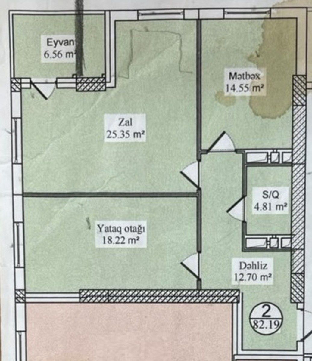 Satılır 2 otaqlı yeni tikili 82 m² — Mənzil, Bakı (2)