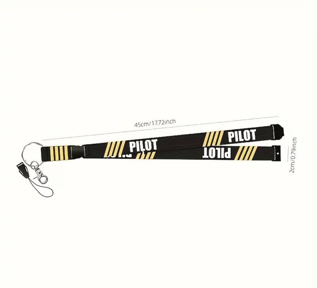 Aviator mövzulu boyun ilgəyi (lanyard) - Dizayn: qara zəmində sarı — Aksesuarlar, Bakı (4)