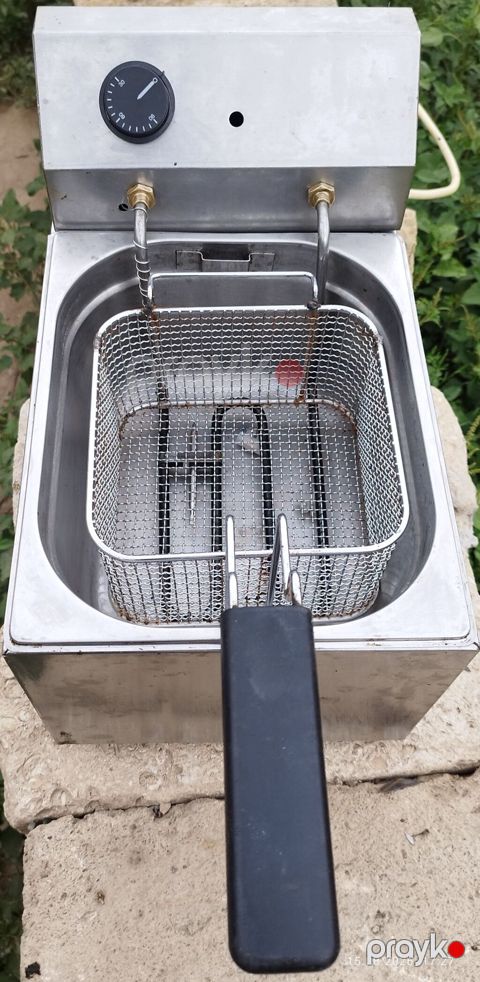 Paslanmayan poladdan elektrik fritöz - Tək kasalı, çıxarılan tor — Sabirabad