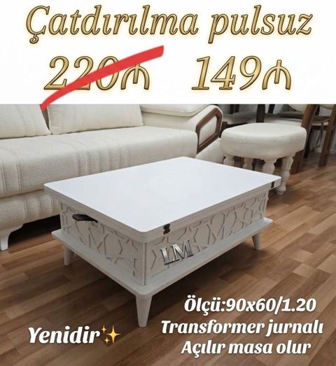 Düz masa, Transformer, Təkərsiz — Bakı