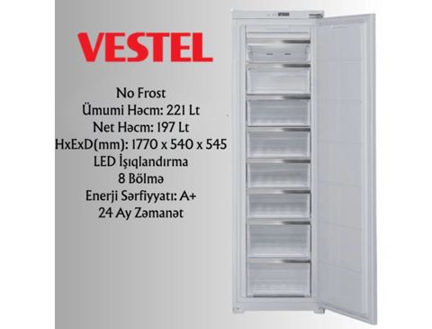 Quraşdırılan dondurucu kamera Vestel RN340BI3EI-W — Bakı