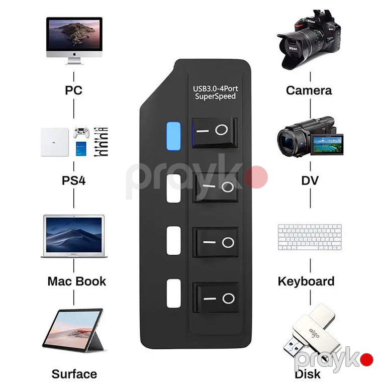 USB 3.0 HUB ultra speed 3 və 4 portlu — Periferik cihazlar, Bakı (6)