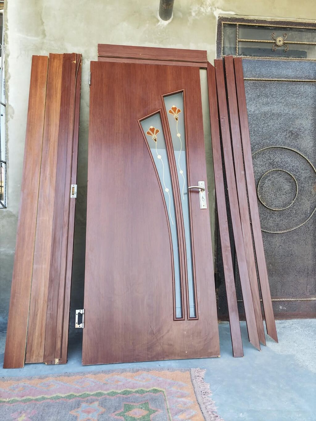 Otaq qapısı dəsti - Material: taxta əsaslı, tünd qəhvəyi rəngli örtük — Pəncərələr, qapılar, balkonlar, Digah (4)
