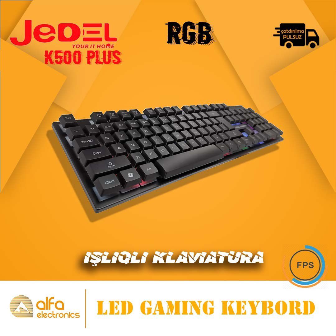 İşıqlı klaviatura "Jedel K500+" (LED Keyboard) — Elektronika, Bakı (3)