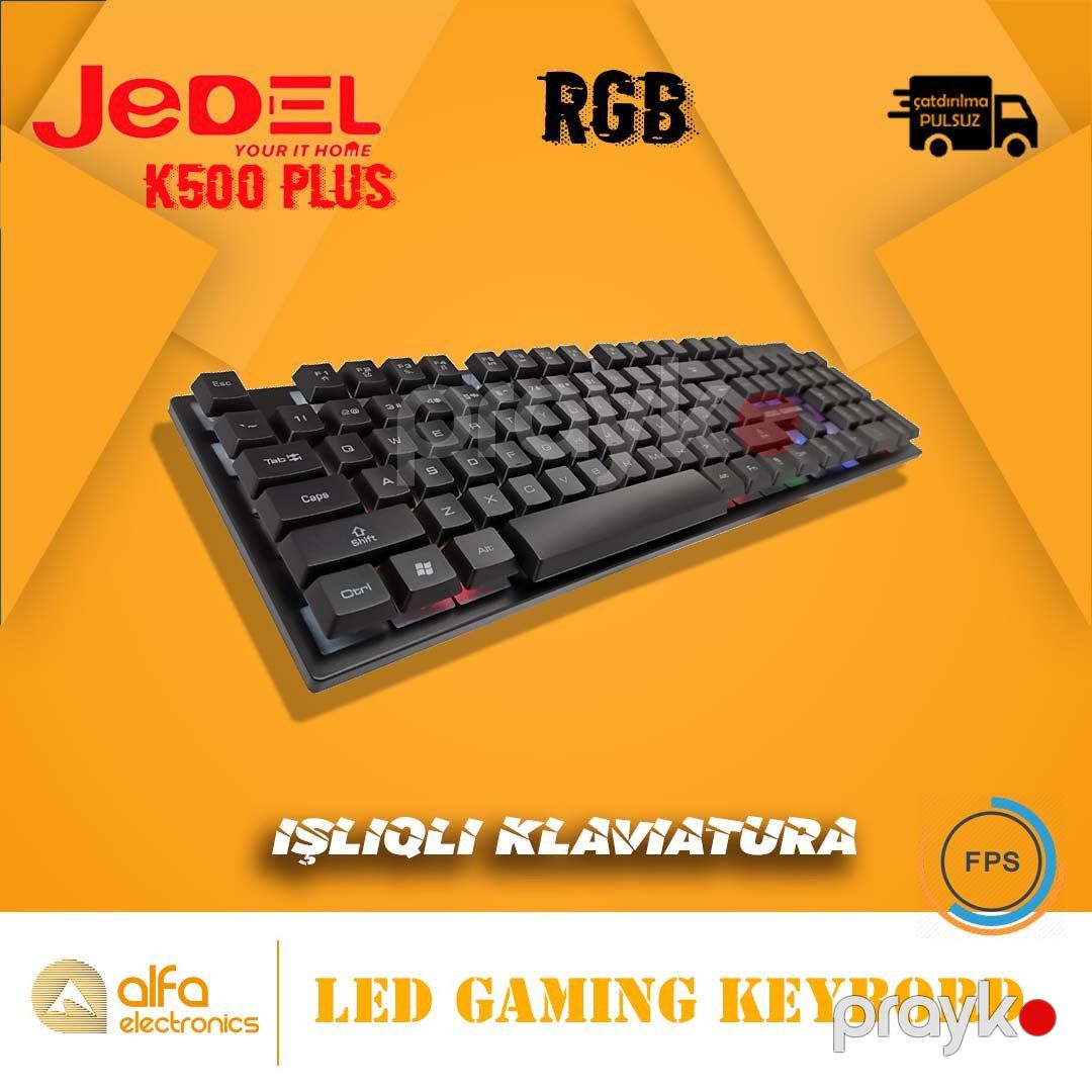 İşıqlı klaviatura "Jedel K500+" (LED Keyboard) — Periferik cihazlar, Bakı (3)