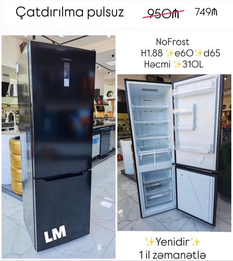 Lanova NoFrost soyuducu 749₼ Hündürlüyü :188sm Eni — Bakı