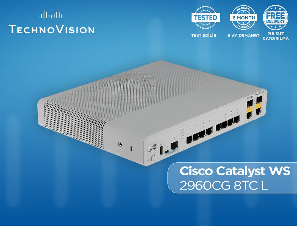 Cisco WS 2960CG 8TC L — Şəbəkə və server avadanlığı, Bakı (2)