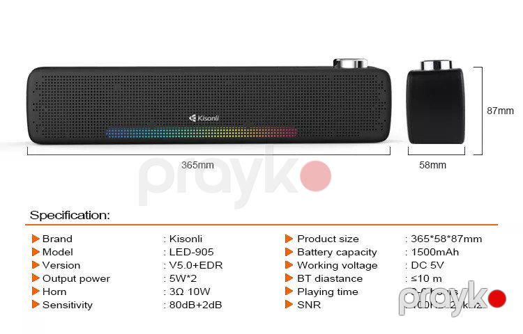 Dinamik RGB Bluetooth "Kisonli LED-905" — Səs texnikası, Bakı (7)