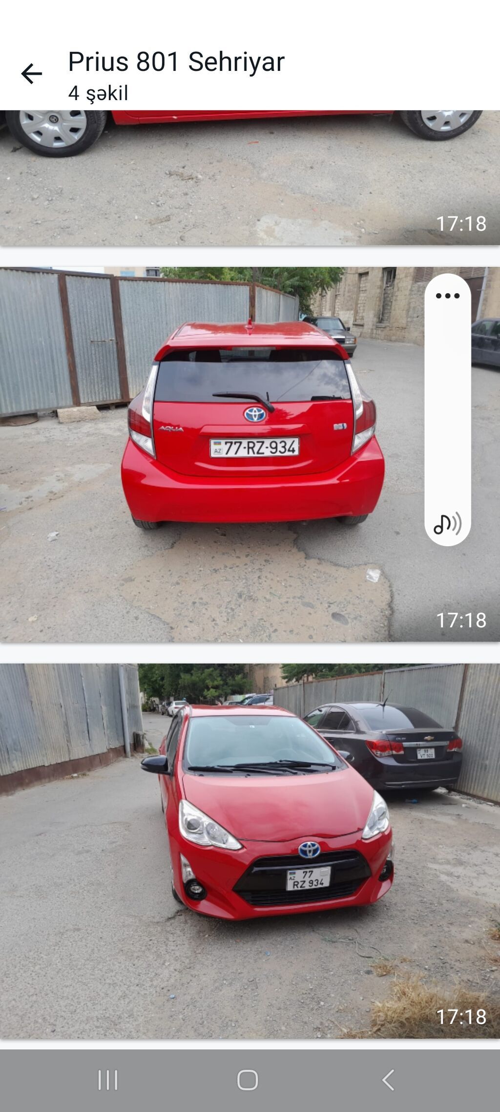 Toyota Aqua hibrid hetçbek - Rəng: parlaq qırmızı - Kuzov: 5 qapılı — Avtomobillər, Bakı (3)