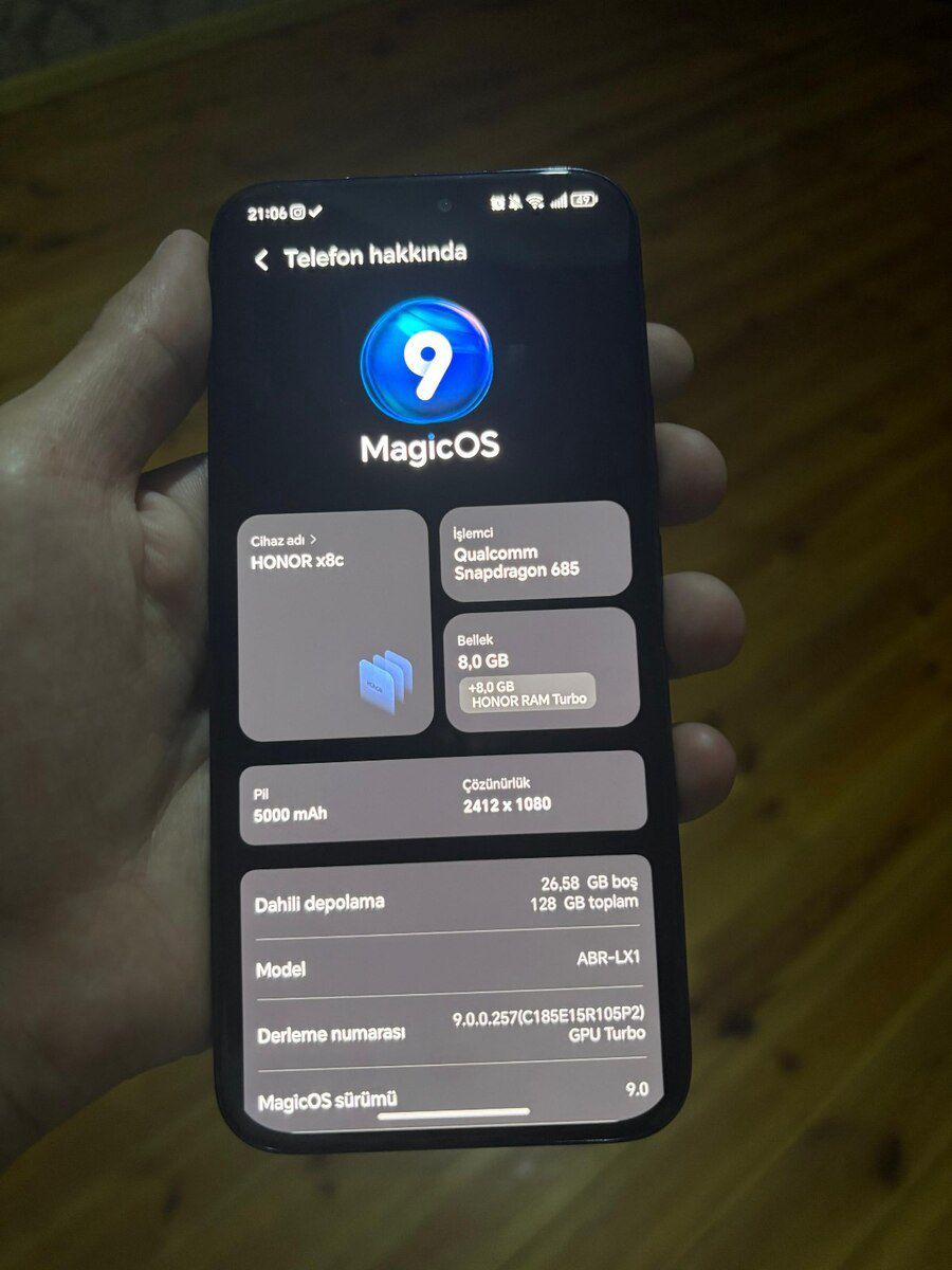 Honor X8c Midnight Black 128GB/8GB — Smartfonlar, Ağdaş (5)