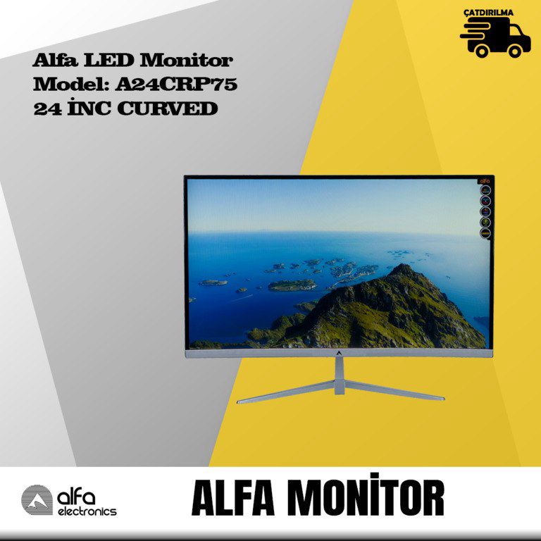 Monitor LED "24 Alfa 75 Hz Curved" — Kompüterlər və noutbuklar, Bakı (6)