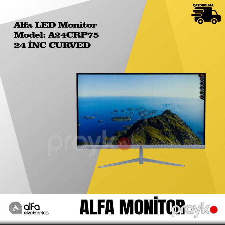 Monitor LED "24 Alfa 75 Hz Curved" — Kompüterlər və noutbuklar, Bakı (6)
