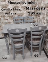 Masa dəsti – 295 AZN - Rəng: boz - Komplekt: 1 ədəd düzbucaqlı masa + — Товары