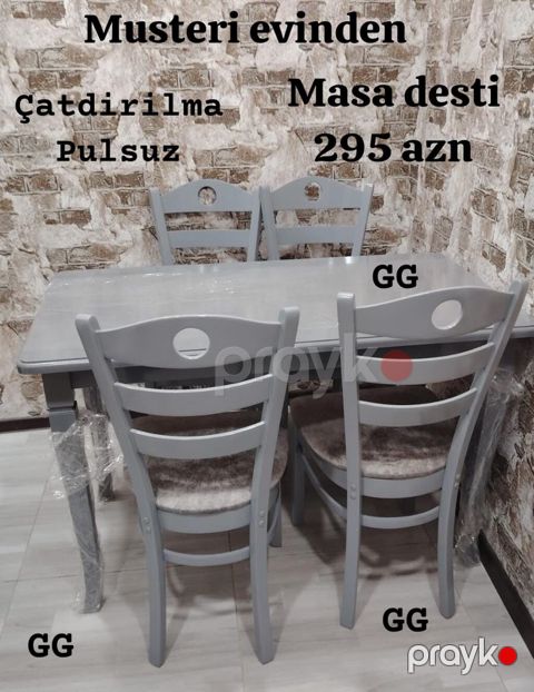 Masa dəsti – 295 AZN - Rəng: açıq boz - Tərkib: 1 ədəd düzbucaqlı — Bakı
