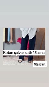 Kətan şalvar - Material: kətan - Model: geniş kəsim, rahat - Rəng — Брюки