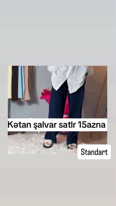 Kətan şalvar - Material: kətan - Model: geniş kəsim, rahat - Rəng — Fatmayı