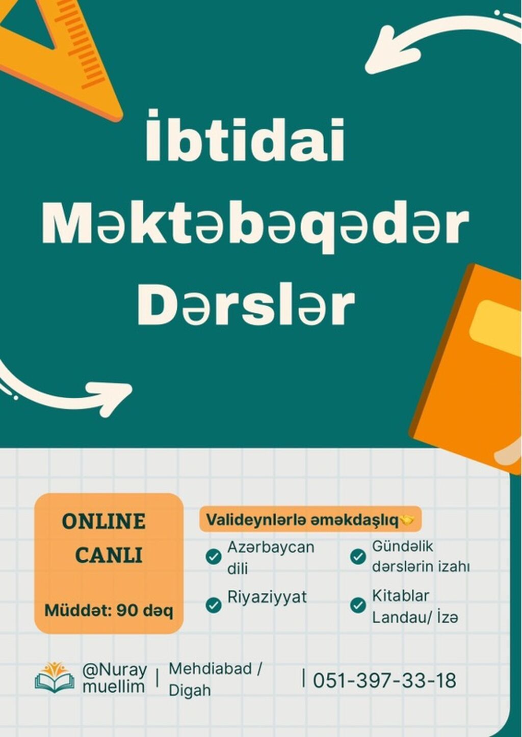 Məktəbəqədər və ibtidai sinif hazırlığı, Azərbaycan dili, Onlayn — Uşaqların inkişafı, logoped, Digah (2)