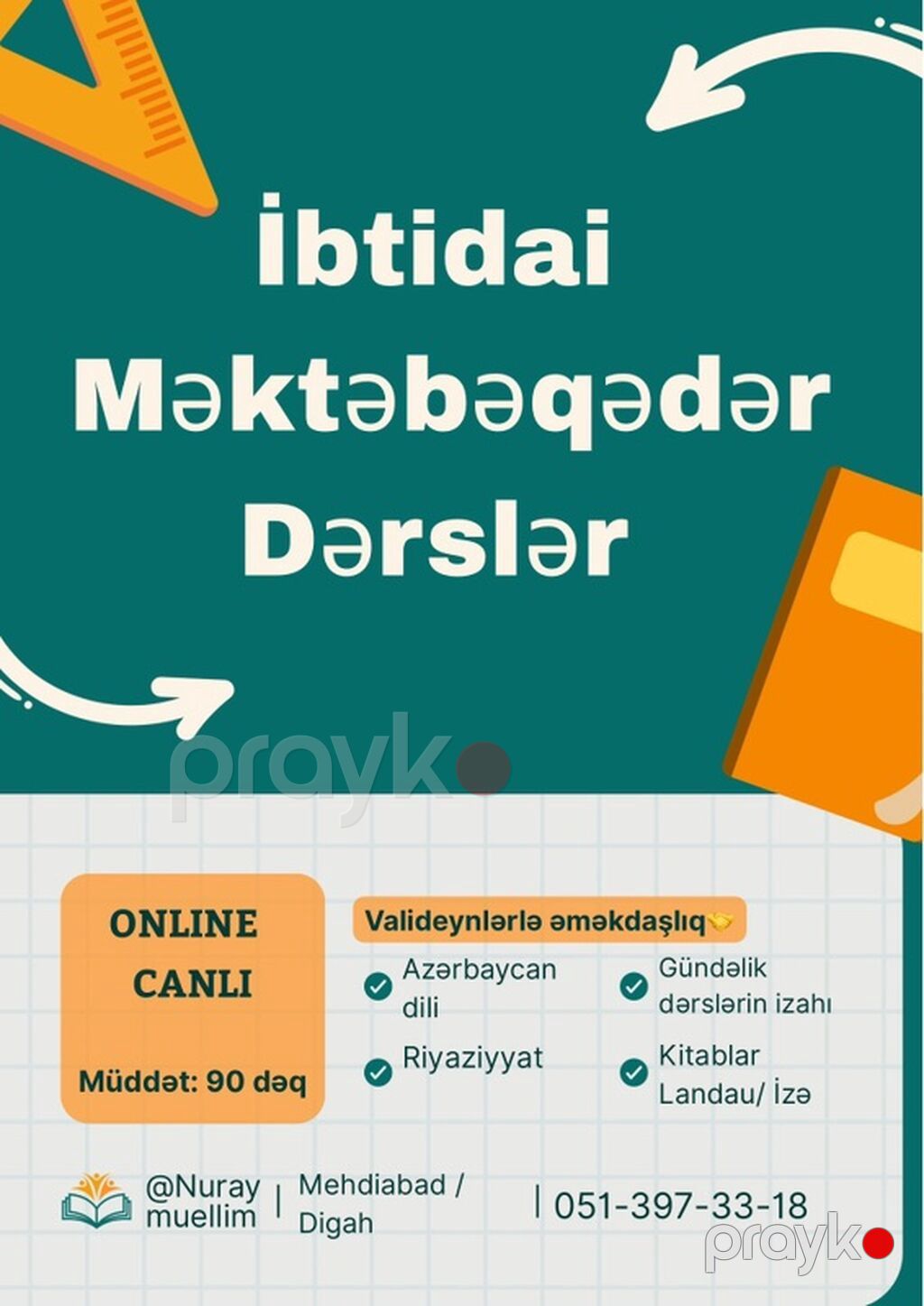 Məktəbəqədər və ibtidai sinif hazırlığı, Azərbaycan dili, Onlayn — Uşaqların inkişafı, logoped, Digah (2)