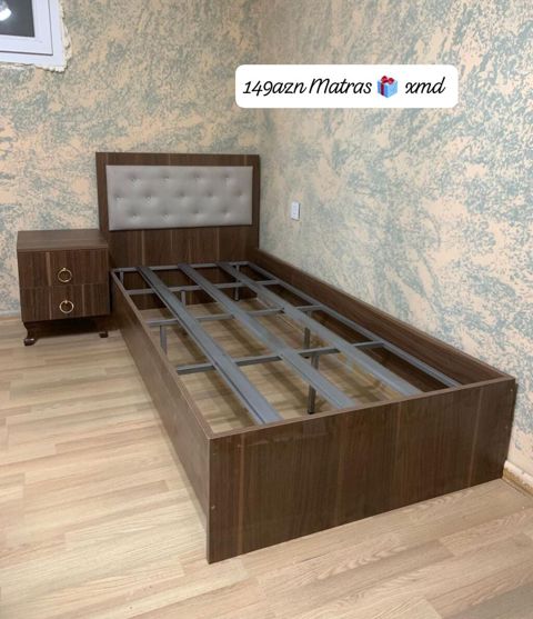 Tək nəfərlik taxt çarpayı və tumbə dəsti - Material: taxta karkas + — Bakı