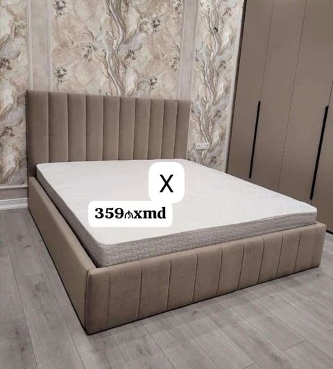 Mebel dəsti – yumşaq başlıqlı iki nəfərlik çarpayı və döşək - Müasir — Bakı