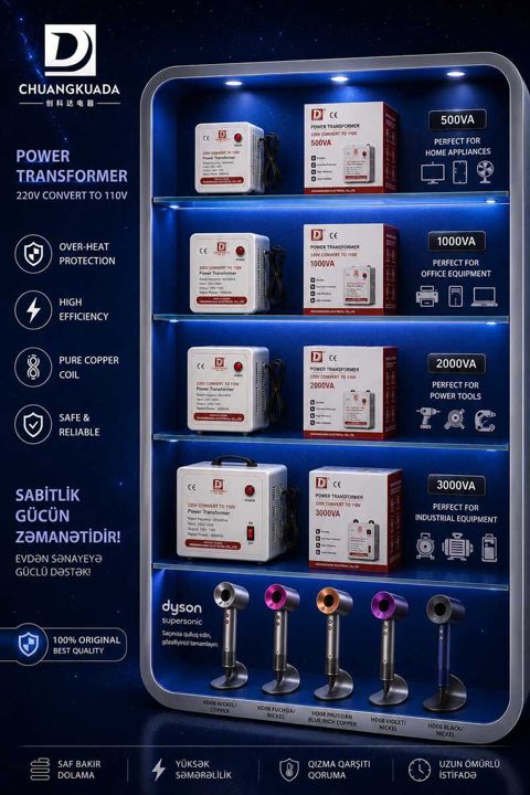 Voltaj çevirici 2000 W 220V-dan 110V-a — Bakı