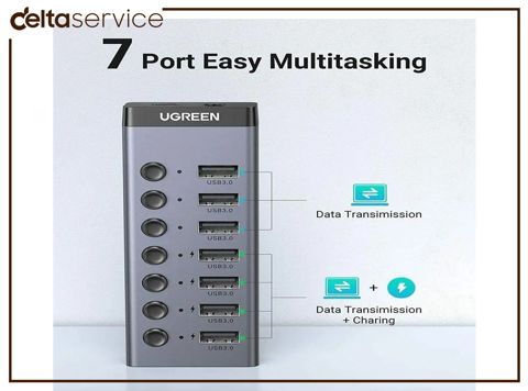 USB adapter Ugreen Powered USB 3.0 7-Port — Bakı