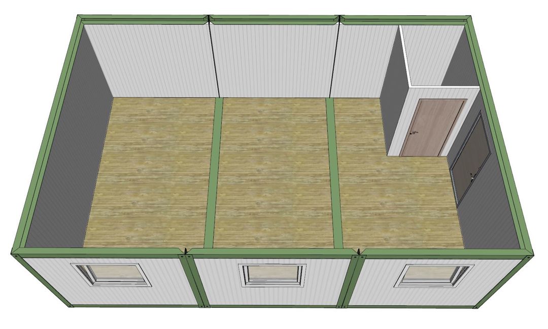 Birləşmə konteyner (6 x 7.2 m) — Təmir və inşaat, Bakı (4)