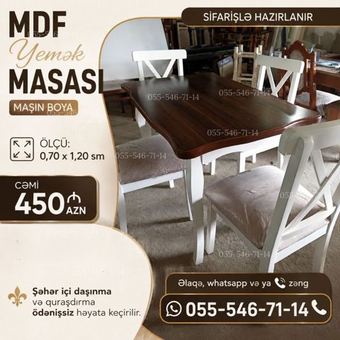 Düz masa, Açılmayan, MDF, Kredit yoxdur — Bakı
