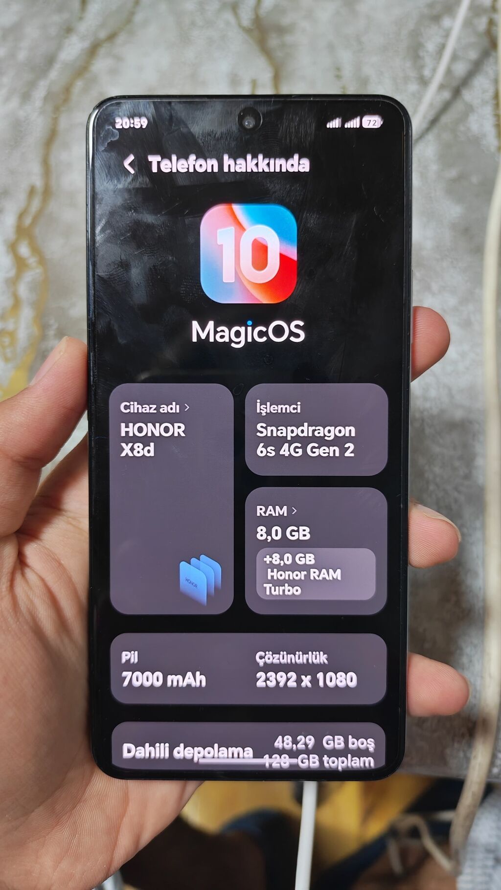 Honor X8d 128 GB, Gümüşü — Honor, Masazır (3)