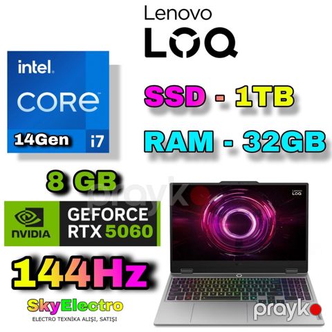 Lenovo LOQ 15IRX10 I7 14 GEN RTX 5060 8GB Gaming — Bakı