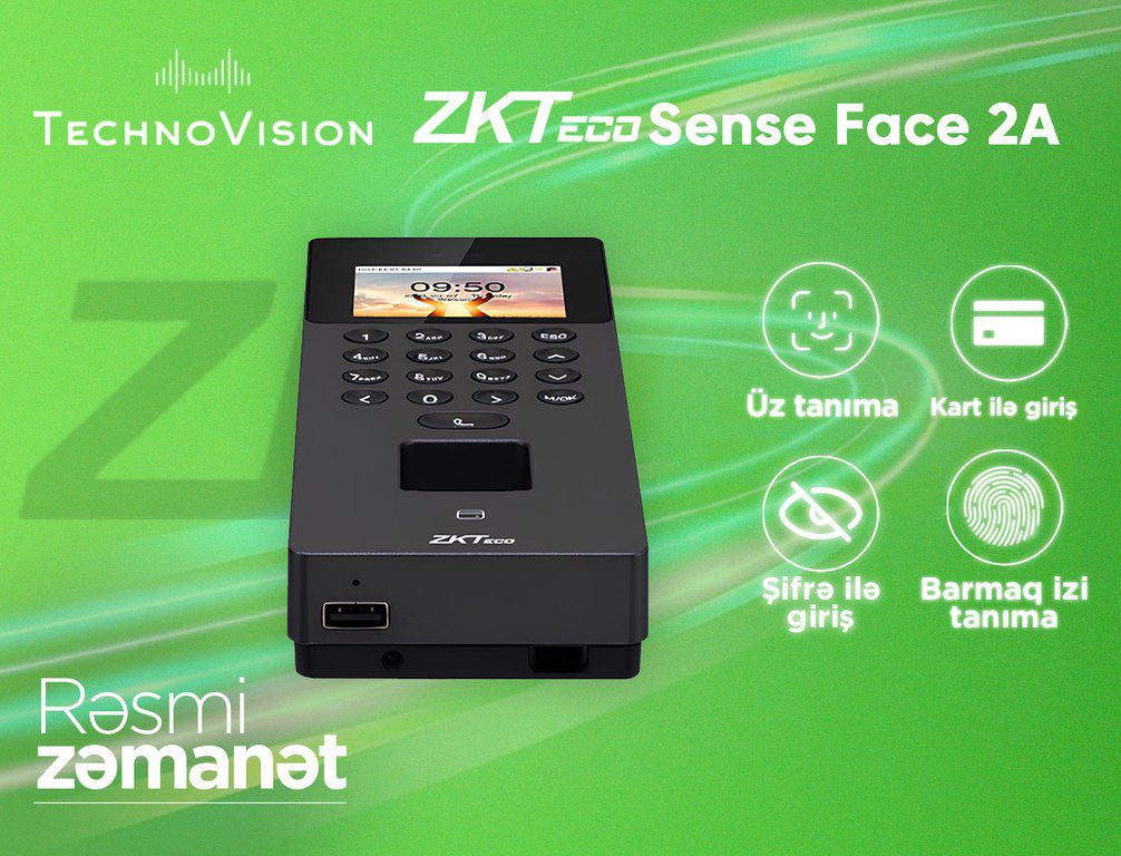 ZKTeco SenseFace 2A üz tanıma cihazı — Təhlükəsizlik sistemləri, Bakı (4)