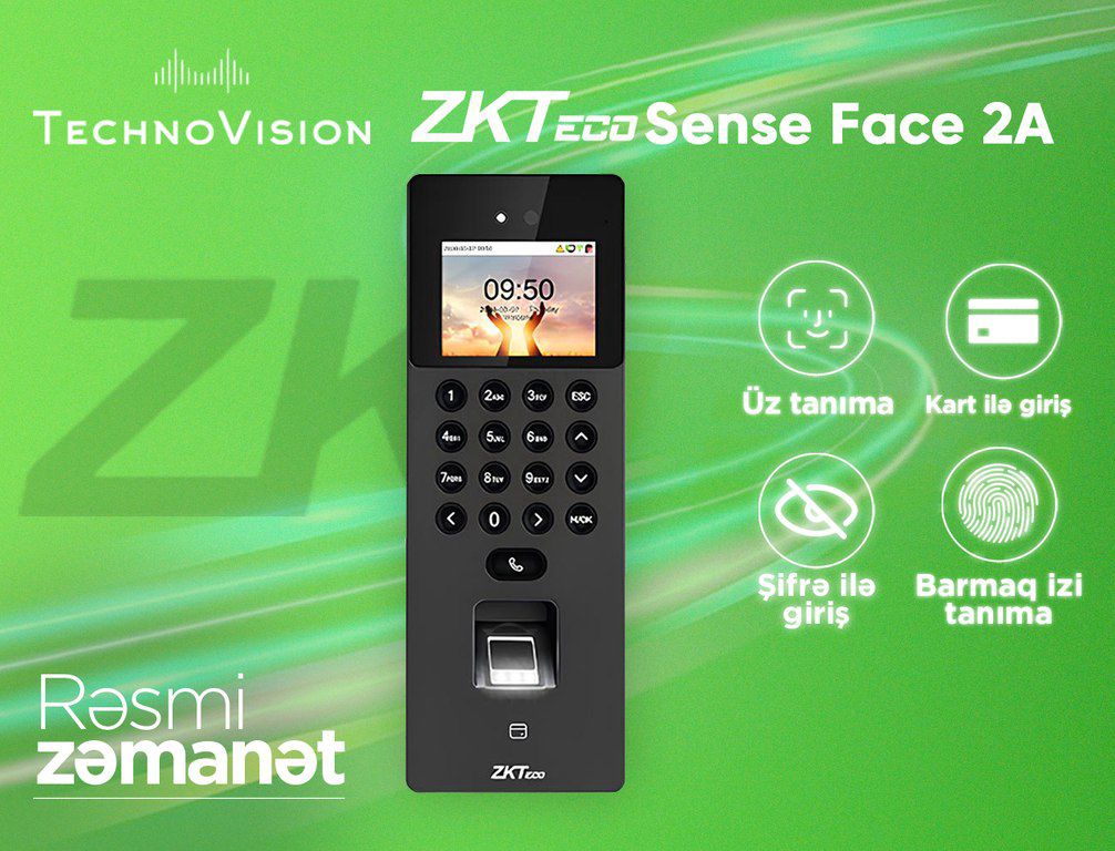 ZKTeco SenseFace 2A üz tanıma cihazı — Təhlükəsizlik sistemləri, Bakı (3)