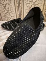 Qara rəngli kişi loaferləri – mikrodaşlı dizayn - Üst hissə: yumşaq — Мокасины