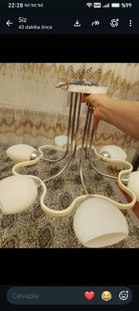 Çılçıraq, 6 lampa, Metal — Xırdalan