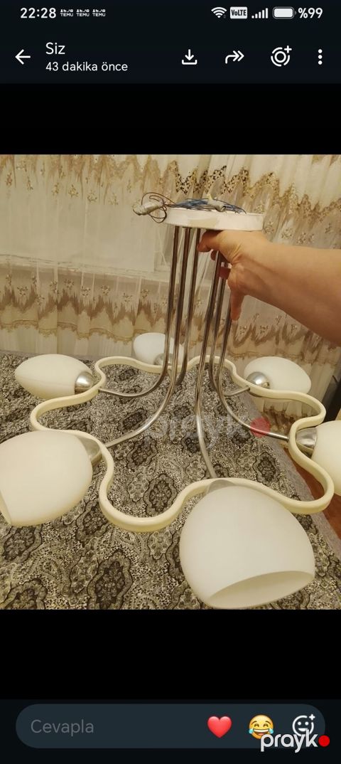 Çılçıraq, 6 lampa, Metal — Xırdalan