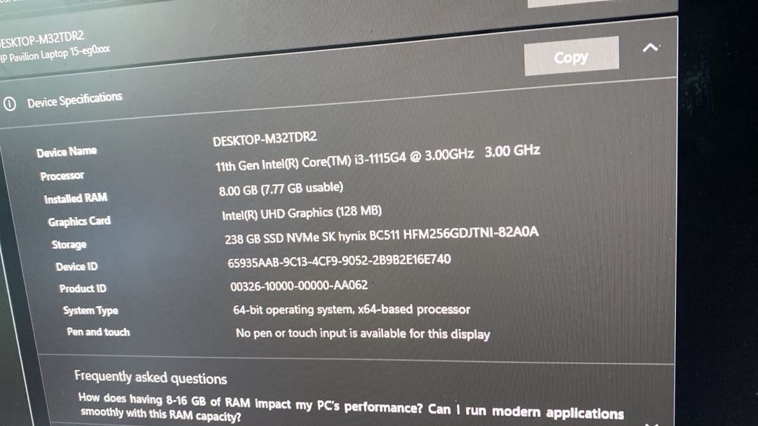 Netbuk HP 256 GB — Noutbuklar, Bakı (3)