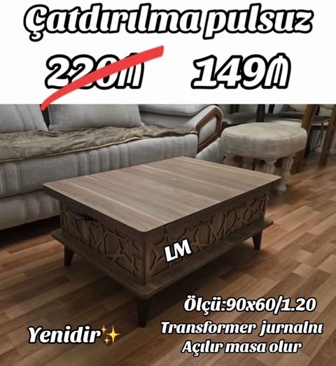 Transformer jurnalni – açılır masa funksiyalı - Ölçü: 90×60/1.20