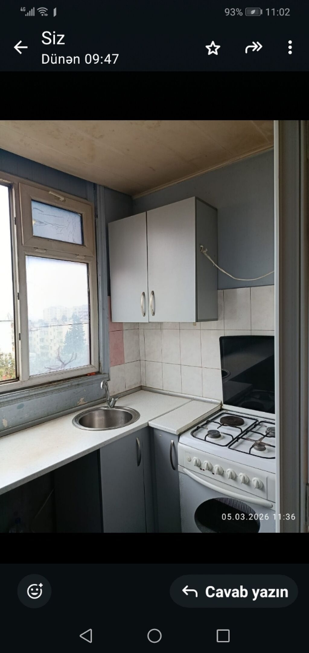 2otaqlı mənzil – 3 otağına birləşik mətbəxli - Plan: Zalda fransız — Mənzil, Bakı (6)