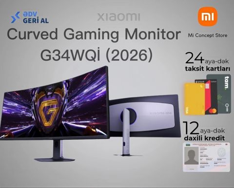 Xiaomi Curved Gaming Monitor G34WQi (2026) — Bakı