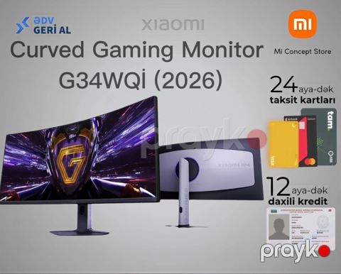 Xiaomi Curved Gaming Monitor G34WQi (2026) — Bakı